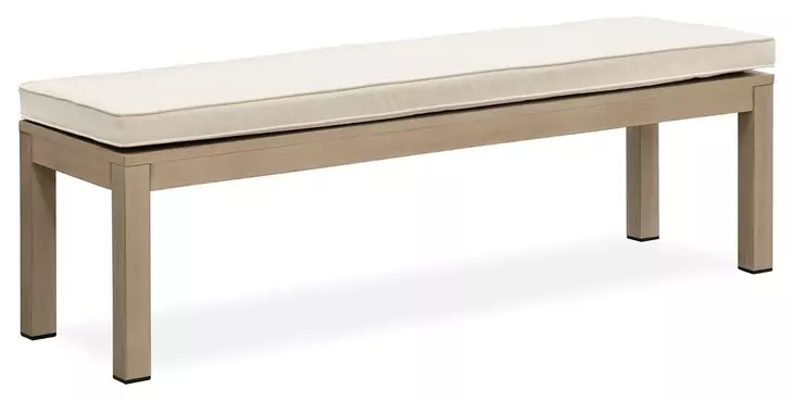 Bordeaux Natural and Beige Upholstered Outdoor Bench