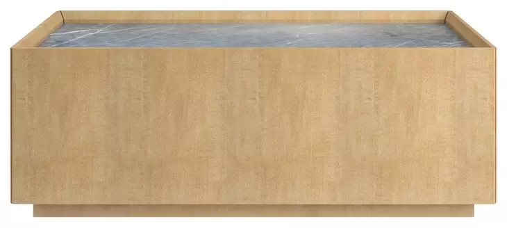 Loft Brown and Gray Rectangular Marble Top Cocktail Table with 2 Drawers