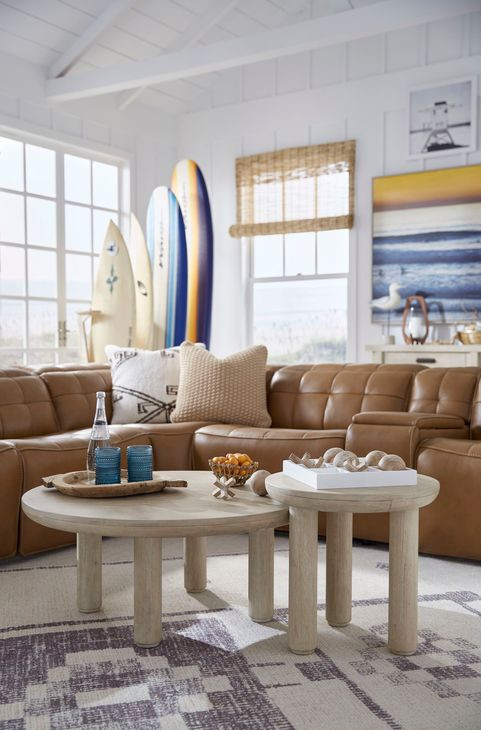 Sunset Cove Sanibel Brown Round Nesting Cocktail Table