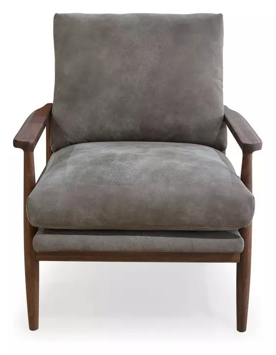 Arturo Brown Leather Upholstered Accent Chair