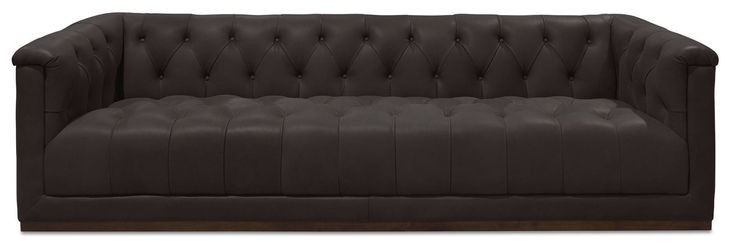 Jervis Deep Brown Leather 84" Sofa