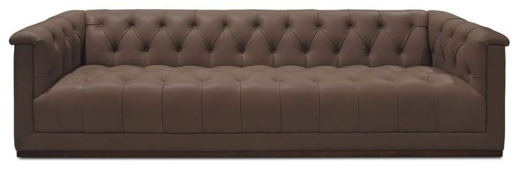 Jervis Cool Brown Leather 84" Sofa