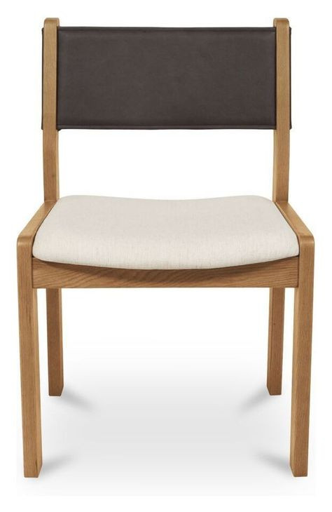 Carol White and Deep Brown Leather Upholstered Dining Chair Set of 2