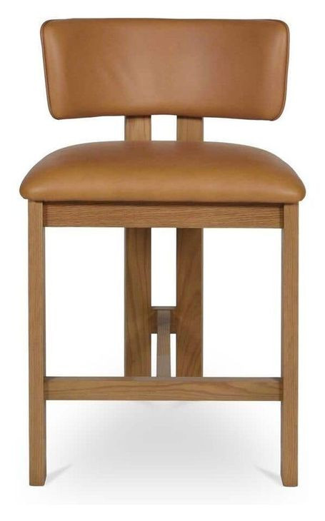Morel Brown Leather Upholstered Counter Height Stool