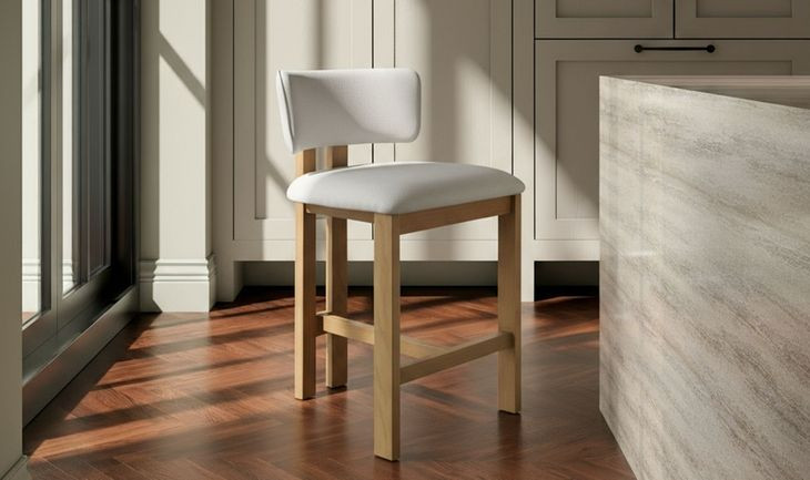 Morel Cream Performance Fabric Counter Height Stool