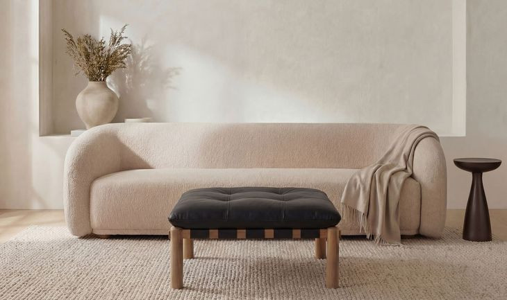 Costello Black Square Ottoman