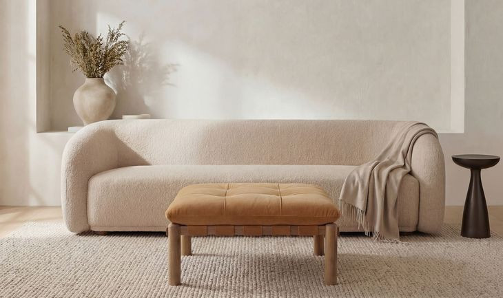 Costello Tan Square Ottoman