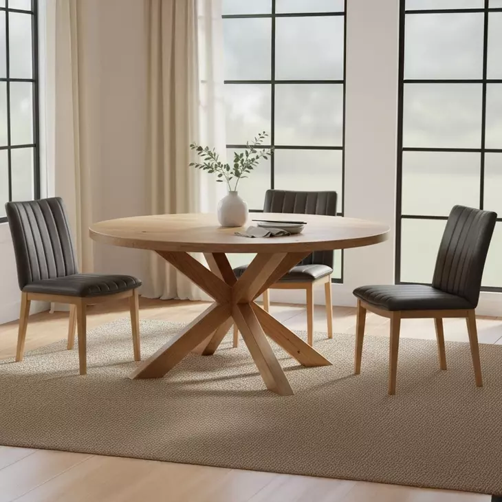 Demi Brown Leather Upholstered Dining Chair Set of 2