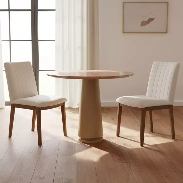 Demi Cream Performance Fabric Upholstered Dining Chair Set of 2