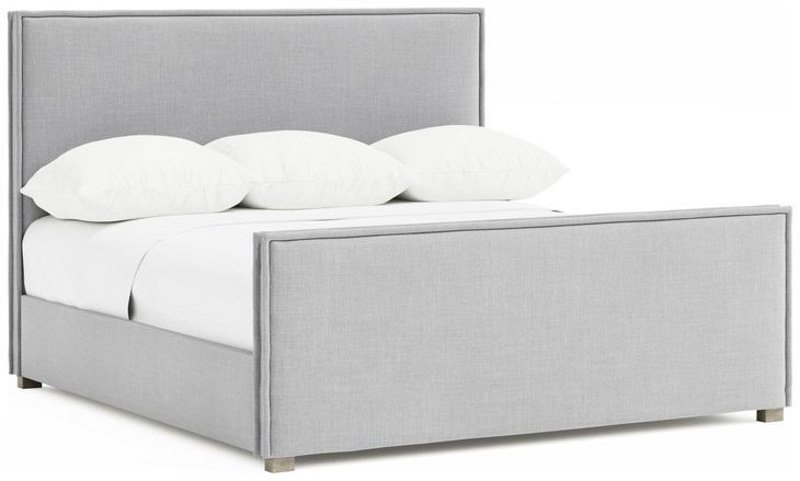 Sawyer Gray Upholstered King Panel Bed