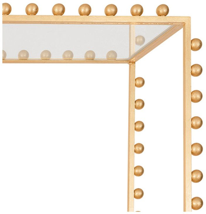 Goldie Gold Leaf Etagere with 4 Glass Shelves