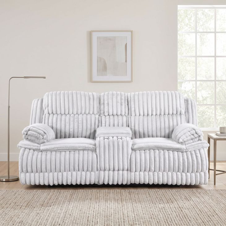 Goodland Gray Double Reclining Loveseat with Center Console