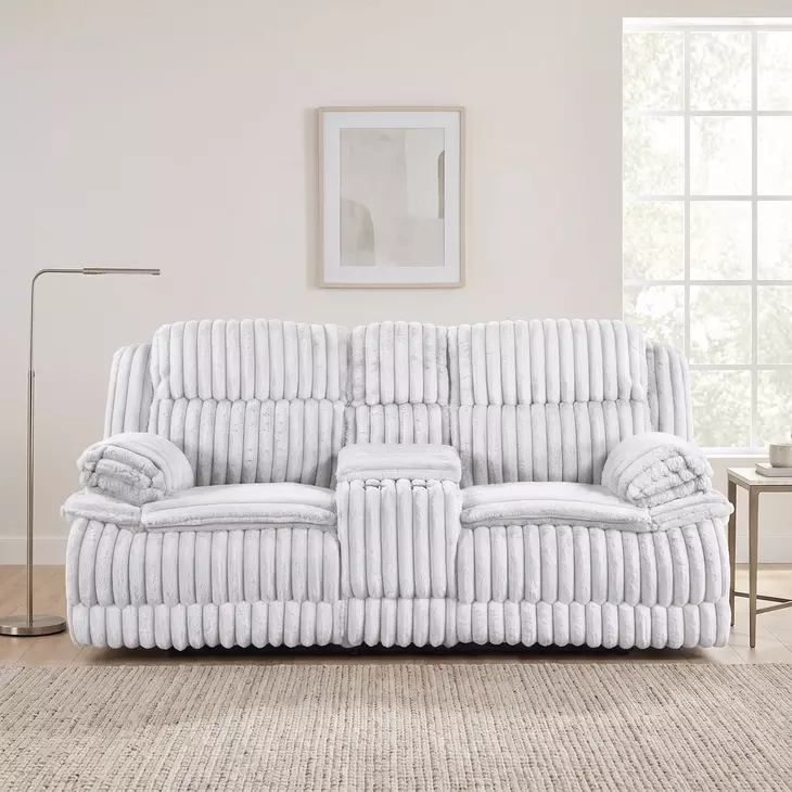 Goodland Gray Double 85" Reclining Loveseat with Center Console