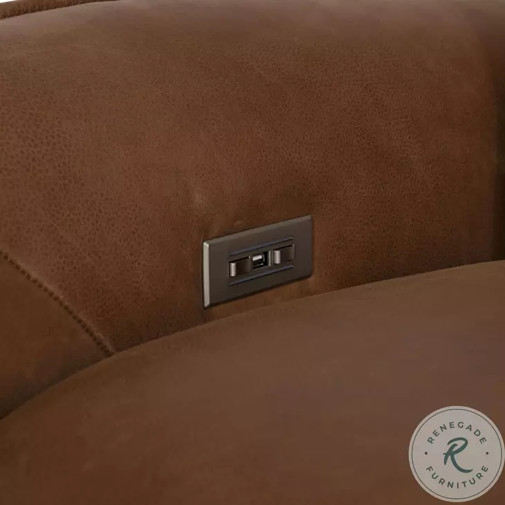 Sorrento Brown Leather Power Reclining Sofa