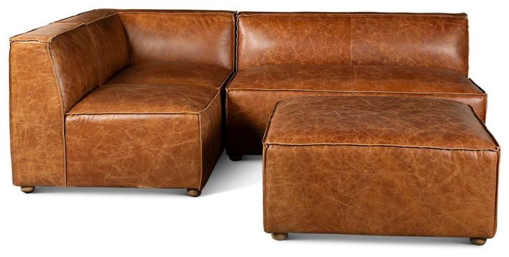 Chiavari Cocoa Brown Leather Modular Sectional