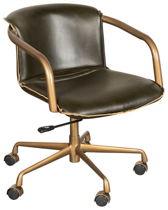 Chiavari Emerald Green Leather Upholstered Swivel Office Chair