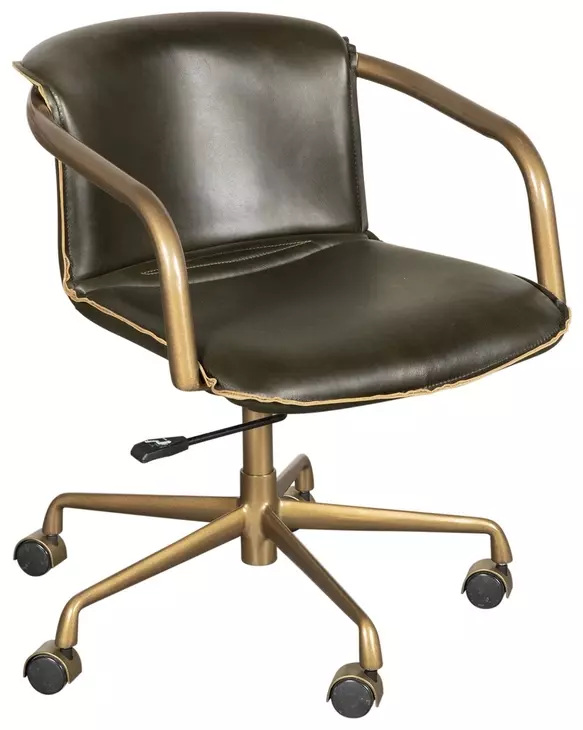 Chiavari Emerald Green Leather Upholstered Swivel Office Chair