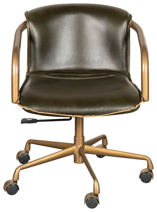 Chiavari Emerald Green Leather Upholstered Swivel Office Chair