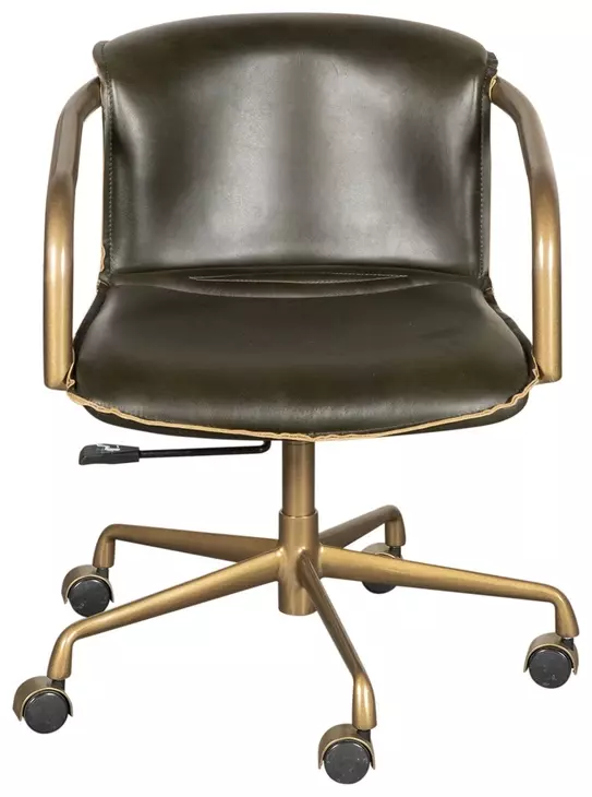 Chiavari Emerald Green Leather Upholstered Swivel Office Chair