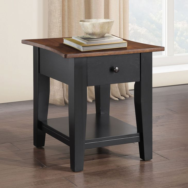 Joplin Black and Brown Square End Table