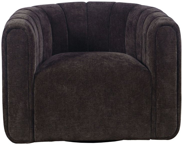 Grande Brown Upholstered Swivel Accent Chair