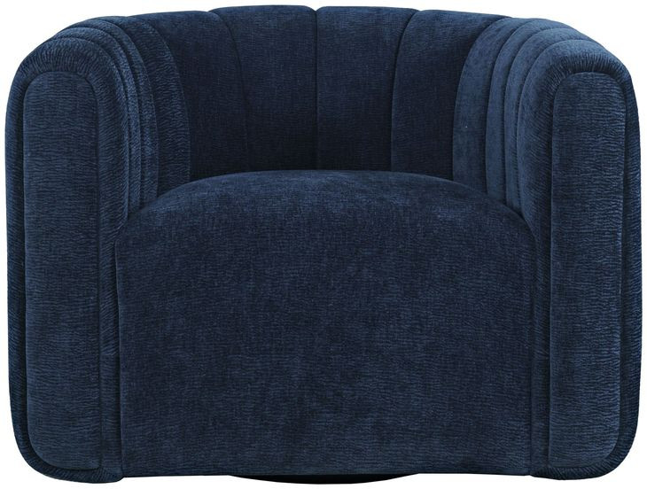 Grande Blue Upholstered Swivel Accent Chair