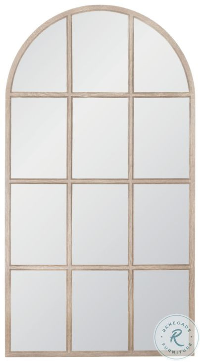 Grid Natural Gray Oak Window Pane Mirror