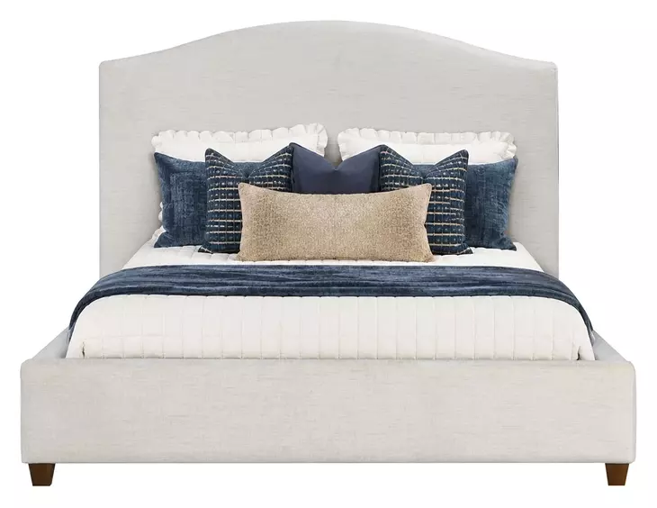 Gina Rosemont Alabaster and Espresso Queen Upholstered Panel Bed From ...