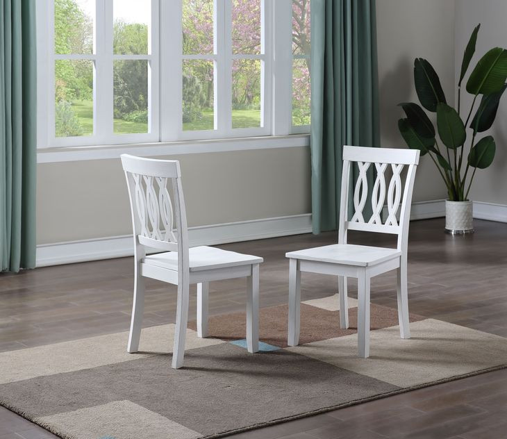 Naples White 42" Extendable Dining Table Set of 3