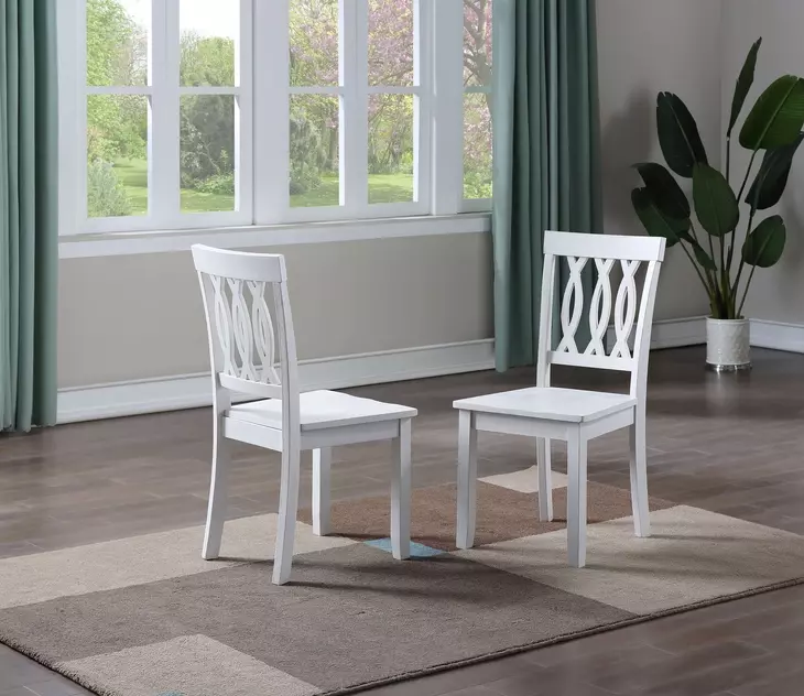 Naples White 42" Extendable Dining Table Set of 3