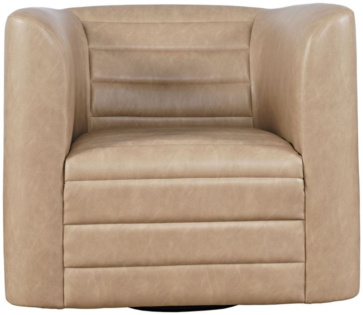 GT Brown Upholstered Swivel Accent Chair