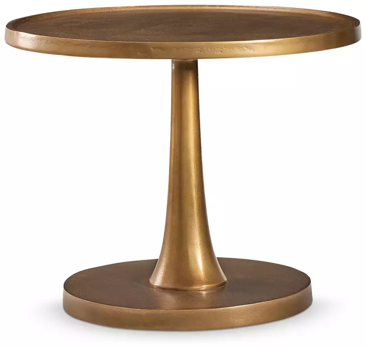 Benson Vintage Brass Round Chairside Table