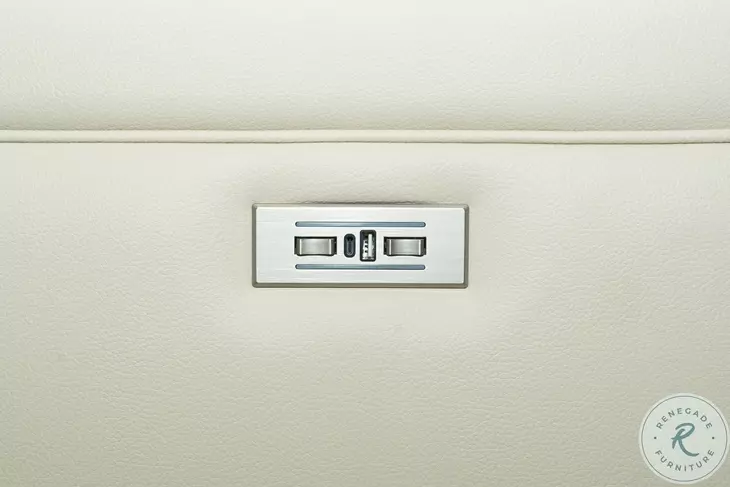 Gunner Kobi Almond Power Reclining Console Loveseat with Power Headrest