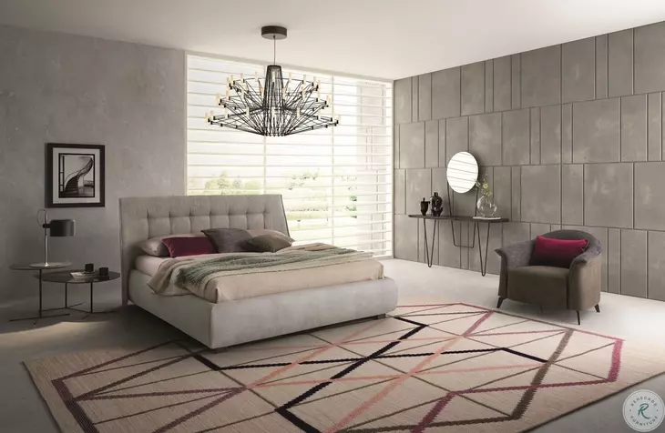 Guscio Grey Queen Upholstered Storage Platform Bed