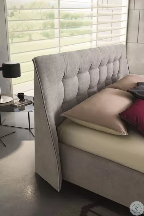 Guscio Grey Queen Upholstered Storage Platform Bed