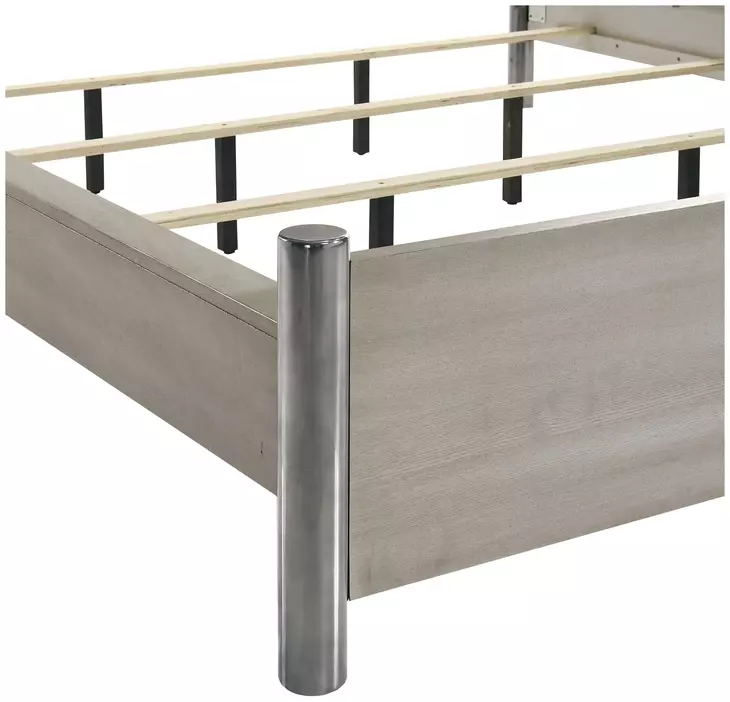 Lennox Gray Queen Upholstered Panel Bed