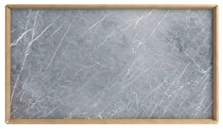 Loft Brown and Gray Rectangular Marble Top Cocktail Table with 2 Drawers