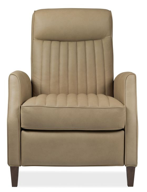 Denver Soft Beige Leather Push Back Recliner