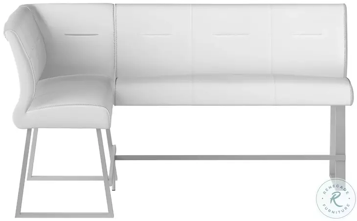 Gwen White Extendable Counter Height Dining Room Set  with Nook Bench