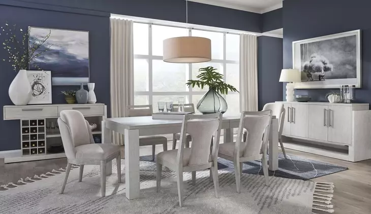 Lorelei Misty Cloud 86" Extendable Rectangular Dining Table