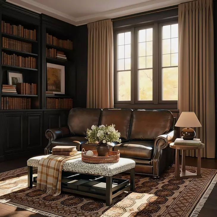 Montgomery Rich Brown Sedona Chateau Leather 83" Sofa