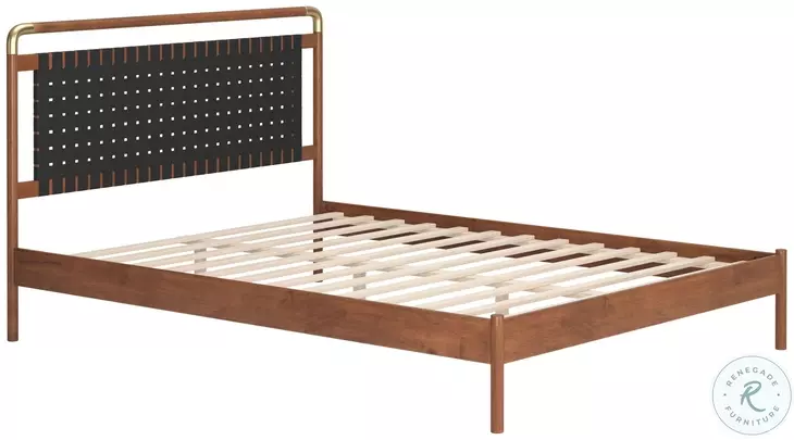 Netz Black And Walnut Queen Panel Bed