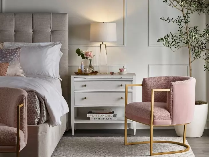 Harmony Pewter and Alabaster Queen Upholstered Uptown Panel Bed