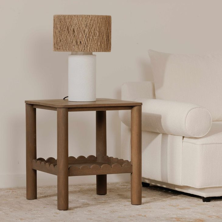 Wiley Vintage Brown Square Side Table