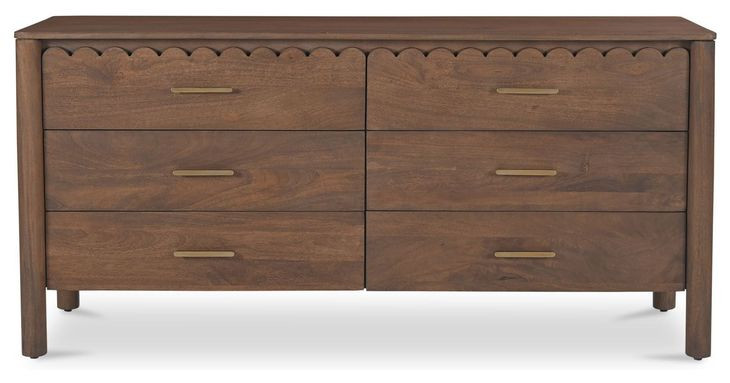 Wiley Vintage Brown 6 Drawer Dresser