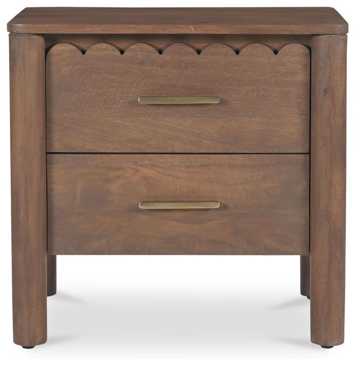 Wiley Vintage Brown 2 Drawer Nightstand