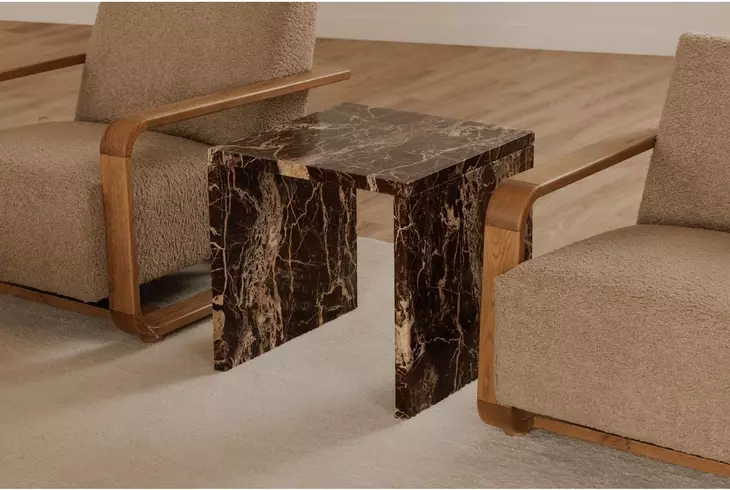 Rosa Rosso Levanto Square Marble Top Accent Table