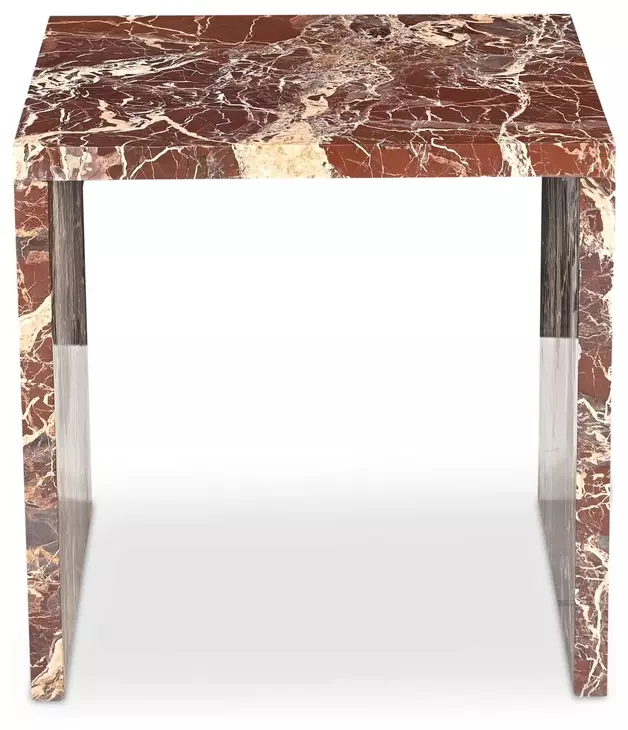 Rosa Rosso Levanto Square Marble Top Accent Table