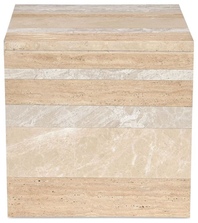 Rosa Beige And Brown Rectangular Marble Top Occasional Table Set
