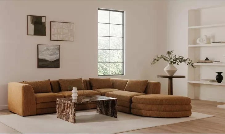 Rosa Rosso Rectangular Marble Top Coffee Table
